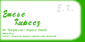 emese kupecz business card